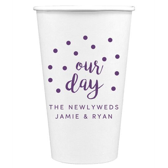 Confetti Dots Our Day Paper Coffee Cups
